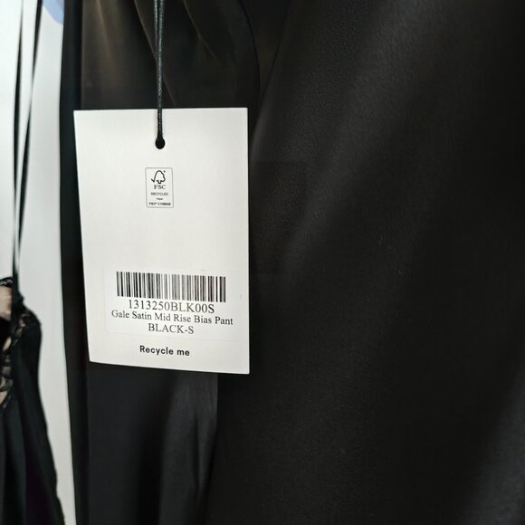 REFORMATION Gale Satin Pant in Black, size S - Picture 4 of 8